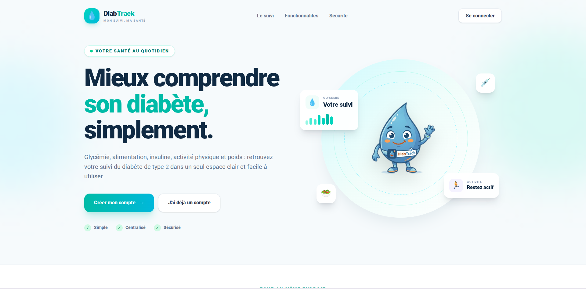 Aperçu du projet Diabtrack